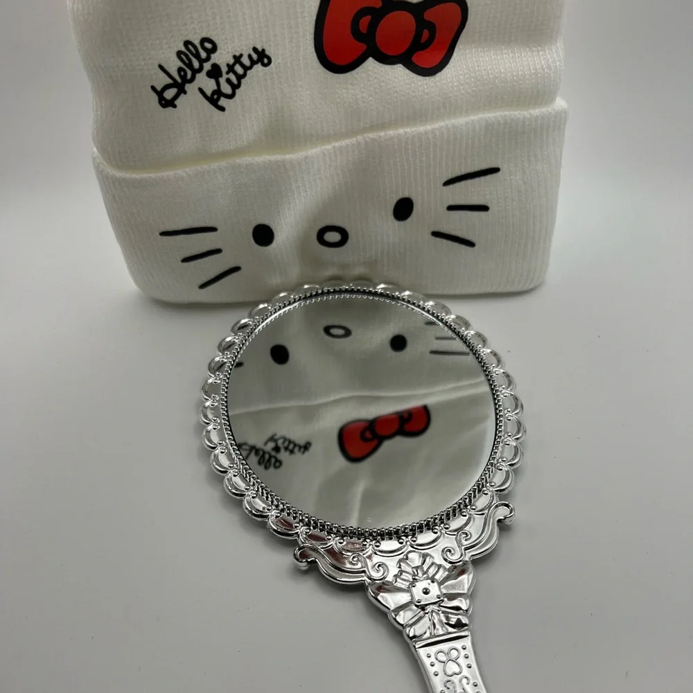 Elegant Silver Painted Hand Mirror
